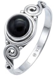 mantraroma Silberring Damen 925 Sterling Silber – runder Edelstein Ring, Vintage Statement Ring Schmuck, elegantes Geschenk für Frauen