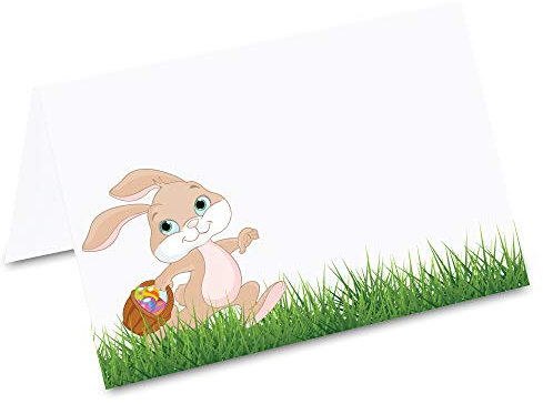 PRICARO Tischkarten Osterhase Korb, 50 Stück