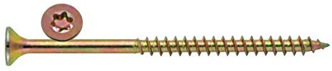 ARLI 500x Spanplattenschrauben 4,5 x 45 mm | Torx TX25 | Senkkopf | Teilgewinde | gelb verzinkt Schrauben | Holzschrauben für Möbelbau & Handwerk
