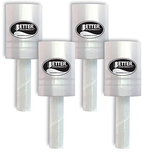 4 Stück Mini-Stretchfolie mit einfachem Griff, selbstspendend, 152,4 cm x 1000 m pro Rolle, 80 Gauge, Mini-Schrumpffolie, Industrie-Mini-Stretchfolie, für Umzug und Versand, 4 Stück