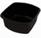 Large Or Small Plastic Rectangular Washing Up Bowl (Black, Small Rectangular Bowl)