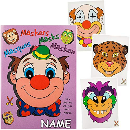 alles-meine.de GmbH großes XL - Bastelbuch - Masken selbst basteln/ausschneiden - tolle Tiere und Figuren - inkl. Name - Bastelheft - Kindergeburtstag Karneval Fasching - für K..