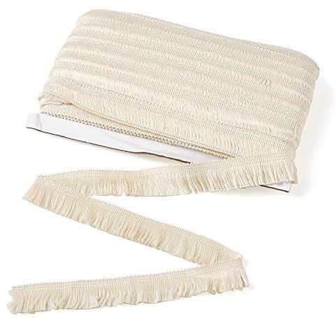 Cheriswelry Cinta de encaje de poliéster con flecos de 22 yardas para costura, decoración del hogar, manualidades, lino