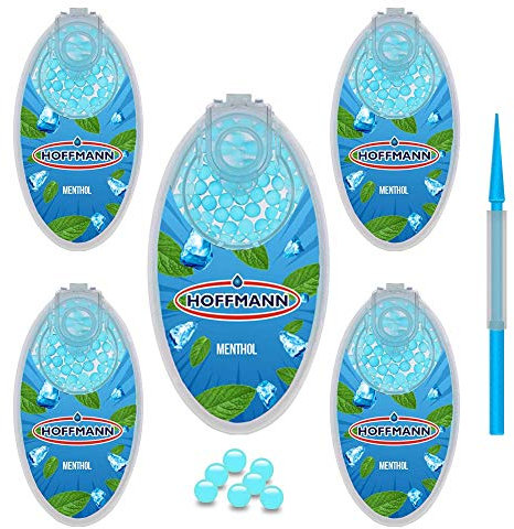Hoffmann - Premium Aroma Kapseln Menthol | DIY Click Filter Kugeln| 5er-Pack | 500 Kugeln