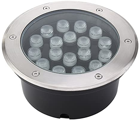 AMDHZ Lampe Jardin enterré IP68 étanche Spot Exterieur encastrable Sol 110 à 230V Haute Puissance Spot LED Encastrable Exterieur Acier Inoxydable Complet 8 Couleurs, 8 Puissance