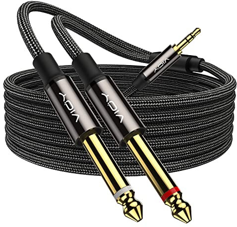 VIOY 6.35mm to 3.5mm Stereo Audio Cable 5M Speaker Cable for Computer, CD Players, Multimedia Speakers and Amplifiers