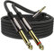 Cable dual de 3.5 mm a 6.35 mm TRS de 1/8 a doble 1/4 TS Mono Audio Y Splitter Cable, VIOY Stereo Aux Cord para iPhone, reproductores de CD, sistemas estéreo para el hogar y altavoces multimedia