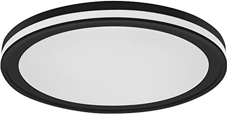 Ledvance Smarte Dekodecke mit Haupt- und Seitenlicht TW RGB und dimmbar, 460mm, Schwarz, 1er-Pack, 4058075573833, 46cm