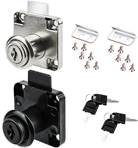 YouYuer 6PCS Serrure de Tiroir de Bureau,Serrure de Meuble à Cylindre avec Clés,Serrure Armoire Metallique pour le Meuble Placard,Serrure Boite Aux Lettres avec Clé pour Armoires de Porte(22mm)