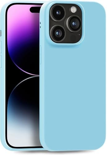 MyGadget Hülle kompatibel mit iPhone 14 Pro - robuste Silikon Schutzhülle TPU Case Slim Silikonhülle Back Cover Ultra Kratzfest Handyhülle matt Türkis