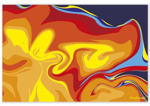 mubusi Tapis Vinyle du Sol Cuisine Salon - Différentes Tailles - (Fireball 40x60 cm)