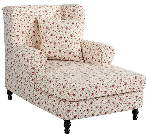 58 aufm Kessel XXL Sessel Karley Bezug Flachgewebe Buche nussbaum dunkel/geblümt beige 22142