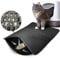 Hanbramo Katzenklo Matte, 45 * 60CM Honeycomb Double Layer Non-Slip Katzenstreu Matte, wasserdicht und Urin Proof Katzen Matte für Litter Catcher, Cat Litter Mat Streu Kontrolle [Schwarz]