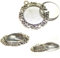 8 Teile 4 Stück Charm Leere Lünette Tablett Set Medaillons Metall Anhänger Fassungen Runde 25mm Klar Glas Optik Cabochon Bastelset (Silber Modell-11)