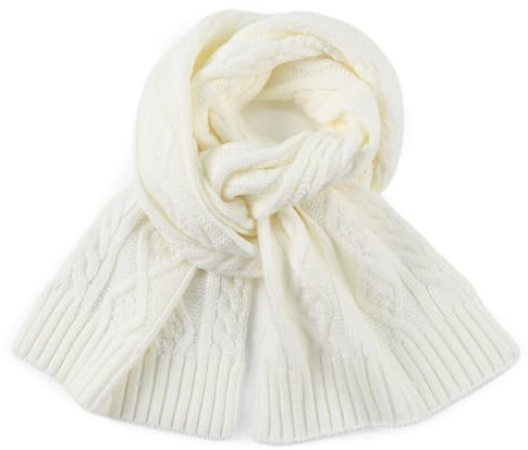 Zsedrut Warm Baby Scarf Winter Boys Girls Neck Warmer Knitted Toddler Neck Scarves (White)