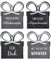 MIJOMA - Set aus 4 kleinen Geschenktaschen aus hochwertigem Filz, Perfekte Geldgeschenkverpackung, Sortiert mit 4 stilvollen Sprüchen, in Trendfarben Grau und Anthrazit.
