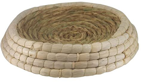 Wnvivi Cama para Gatos de Paja,Nido para Gatos de Paja Tejido a Mano,Ropa de Cama de Paja para Nidos de Pollo,Nido Redondo Transpirable para Mascotas para Gatos, Perros, Conejos, Gansos(28cm)