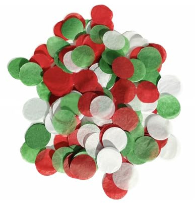 3000 Stück Geburtstagskonfetti, Bunte runde Papierstücke, Party-Feier-Dekoration, Ballonfüllzubehör, geeignet für Hochzeiten, Geburtstage, (weiß, rot, grün)