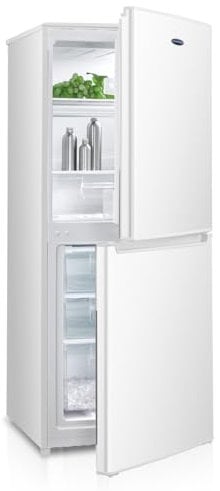 ICE KING IK5558EW Freestanding Fridge Freezer, 50/50 Split, 215L Capacity, White, Reversible Doors, Energy Efficient, Quiet Operation – Ideal for Kitchen or Utility Room