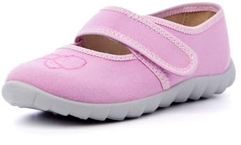 Nordan 360650 Bequeme und rutschfeste Kinderschuhe aus Textil für Spaziergänge, Kindergarten und Zuhause (rosa 3201, 28)