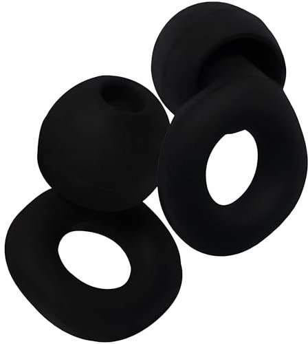 FUJI Ear Plugs –Ultra-Soft Noise Cancelling Ear Plugs SNR 28dB for Sleeping Snoring Travel -Lightweight Comfortable & Reusable– 8 Replaceable Tips Perfect for Concerts Festivals & Musicians - Black