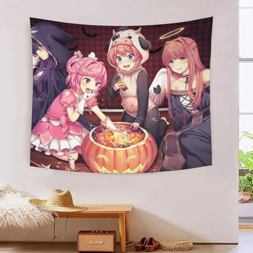 YTPONBCSTUG Anime-Mädchen Wandtücher Tapestry Cartoon Kawaii Wandbehang Für Schlafsaal Wohnzimmer Wandbehang Deko 130cmx150cm