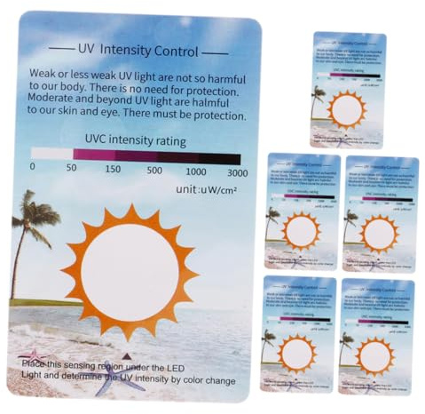 HAPINARY UV Index Karte UV Strahlenerkennung Teststreifen aus Pvc 6 Stück für Haustiertanks und Reiseeinsatz