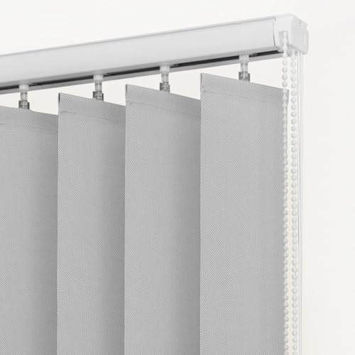 LRYELWA Grau Lamellenvorhang Vertikaljalousie für Fenster Lamellen Rollo Sonnenschutz Blendschutz Schiebegardine für Zuhause Büro,Viele Größen und Farben zur Auswahl,Anpassbar (150cm x 220cm)