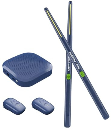 Juego de Baquetas Eléctricas Inteligentes Portátiles con Pedales Convertidores de Audio, Baquetas Virtuales Utilizadas para Música de Percusión (Azul marino)