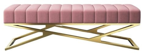 Modern Pink End of Bed Storage Bench for Bedroom 150 * 40 * 40cm