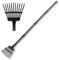 Piccolo rastrello da giardino per foglie, 11 denti, rastrello a mano in metallo resistente, con manico regolabile lungo 162,6 cm, ideale per raccogliere foglie, arbusti, cacca, livellare erba, aiuole,