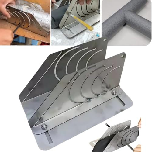 Präzisions-45°-Gummi-Isolierungs-Rohrschneider, Schaumstoff-Rohrschneider, 4-in-1-Rohrlaggerschneider, verstellbare Größe, Schneidevorrichtung, multifunktionale Rohrschneideführung für Rohre mit einem