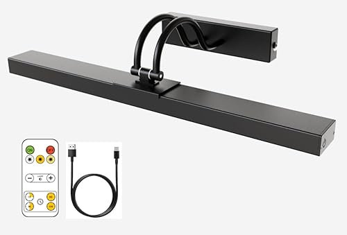 Lampop Bilderleuchte Kabellos 5000mAh Akku Wandleuchte Innen LED 40cm Bildbeleuchtung mit Fernbedienung Wandleuchte Ohne Stromanschluss mit Timing-Funktion 3 Farbtemperaturen für Dart Ziele Poster