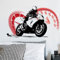 SUPERDANT Motorrad Wandsticker Mit Motorrädern Und Drehzahlmesser Wandaufkleber Coole Motorrad Vinyl Wandsticker Dekor Wandtattoo Für Wohnzimmer Jungenschlafzimmer Spielzimmer Wanddekoration