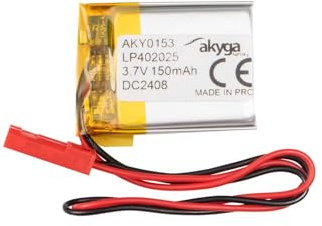Batteria 3,7 V 150 mAh LP402025 ai polimeri di litio Akyga AKY0153 Li-Po PCM JST 2 poli, connettore 2,54 15 cm