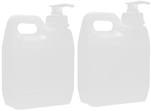 Veemoon Flacon à Pompe Lot De 2 Bouteilles Pompe 1l Grand Format Semi-Transparent Distributeur De Savonnette Rechargeable Réutilisable pour Cosmétiques Et Produits Chimiques