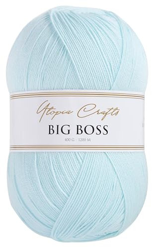 Utopia Crafts Big Boss 400g Knitting & Crochet Yarn 1200m (Baby Blue)