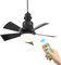 40cm E27 Ceiling Fans with Lights and Remote Control, 3 Speeds 3 Color Temperature Ceiling Fan Light Dimmable, 400r/Min 3000-6500k Quiet Ceilings Fan with 5 Blade, for Bedroom Living Room Home (black)