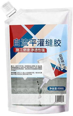 Hochleistungsbeton-Rissreparaturkleber, selbstnivellierende wetterfeste Beton-Abspannkleber, wasserdichte, schnell trocknende Reparaturdichtung für Auffahrtdächer Fassaden Böden Böden (Weiß, 500g)