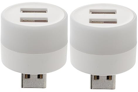 Beatifufu 2Piezas Adaptador USB de Puertos con Luz LED Iluminación para Hogar y Oficina Luz Hub USB Multifuncional Rápida