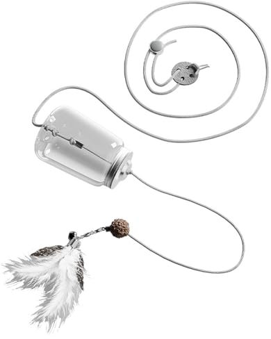 Pzuryhg Cat Treat Toy Dispenser, Treat Puzzle Toys for Cats, ABS Slow Feeding Fun Games for Stimulation, Exercise, Kitten Boredom, Home & Outdoor Pet Feeders, and Interaction, 3.94x2.36x2.36 Inches