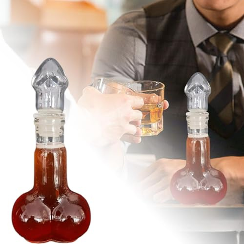 Penisglas Weingläser & Whiskey Dekanter 200ml Transparent Karaffe Dekanter für Brautparty Oktoberfest Geschenke Karaffe für Whisky Likör Brandy Männergeschenk