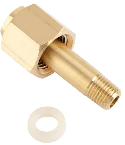 ZYHARUKO Messing Adapter Mutter passend für CGA 320 NPT1/4 Druckminderer Ventile Tanks Kohlendioxid Anwendungen Professionelle Messing Ventile Mutter Anschluss