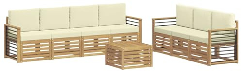 vidaXL Sofagarnituren Massivholz Akazie, Garten, modernes Outdoor-Sofa Set, Robustes Lounge-Möbel für Terrasse, stilvolles Entspannen und Sitzen