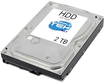 SIMPLETEK - Hard Disk Interno 2TB - 3,5” SATA III - Cache 128MB - Ottimizzato per Videosorveglianza DVR, NAS e PC - 5400 RPM (Ricondizionato)