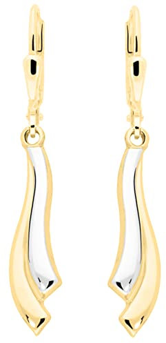 My Gold Damen Ohrringe Gold 750 Ohrhänger Echtes Gelbgold Weissgold (18 Karat) 35mm Goldohrringe Arrillaga V0011254