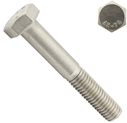 Sechskantschrauben mit Schaft - M10x80 - (5 Stück) - Maschinenschrauben - DIN 931 (ISO 4014) - aus rostfreiem Edelstahl A2 (V2A) - SC931