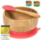 all Kids United® Baby Breischale Bambusschüssel Kindergeschirr - Brei-Schüssel Bambus-schale mit Saugnapf (Rot)