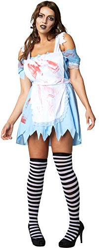 dressforfun 900436 - Damenkostüm Zombie Alice, Ausgefranstes Kurzkleid mit Unterröcken aus Satin und Tüll (S | Nr. 302240)