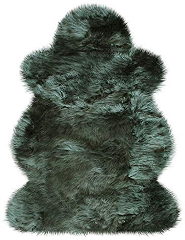 Heitmann Australisches Lammfell 100 x 68 cm Schaffell Teppich dunkelgrün waschbar